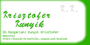 krisztofer kunyik business card